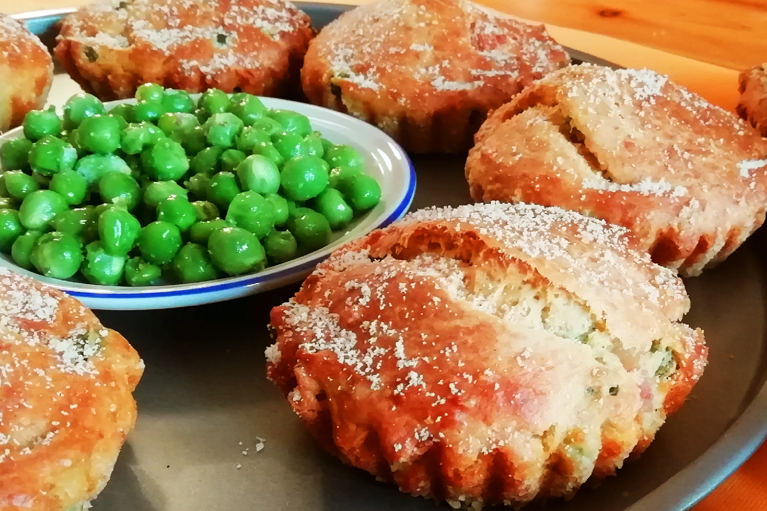 Sformati di piselli con ricotta e pancetta