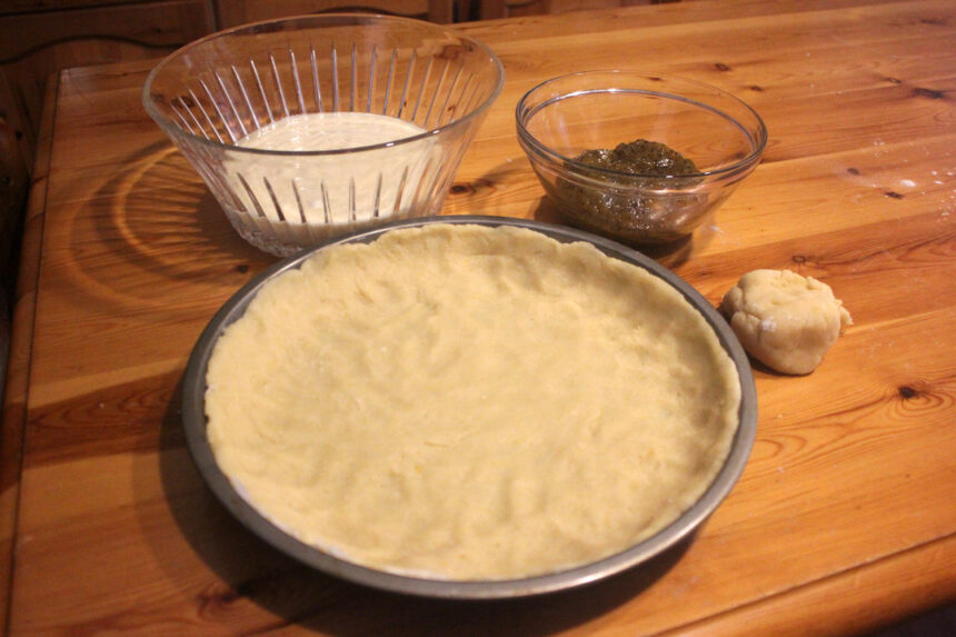 Crostata alla ricotta e marmellata al kiwi