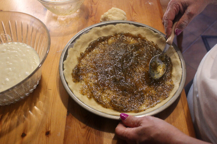 Crostata alla ricotta e marmellata al kiwi